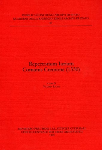 Beispielbild fr Repertorium iurium comunis Cremone (1350) zum Verkauf von libreriauniversitaria.it