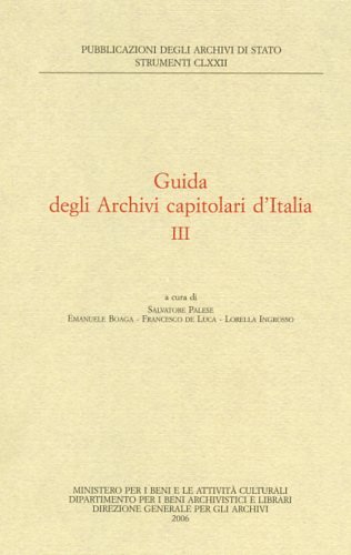 Beispielbild fr Guida degli archivi capitolari d'Italia vol. 3 zum Verkauf von libreriauniversitaria.it