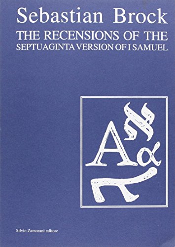 The Recensions of the Septuagint Version of I Samuel (9788871580531) by Unknown Author