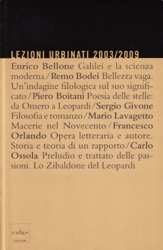 Beispielbild fr Lezioni urbinati 2003/2009 zum Verkauf von libreriauniversitaria.it