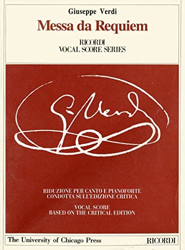 9788875920128: Messa da requiem par l'anniversario della di Manzoni Morte, 22 maggio 1874. Riduzione par chanson et pianoforte (Prefazione en italien et francese): ... 1874 (Ediz.critica delle di oprer G.Verdi)