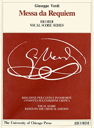 Messa da Requiem (Ricordi Vocal Score Series) (9788875920128) by Verdi, Giuseppe