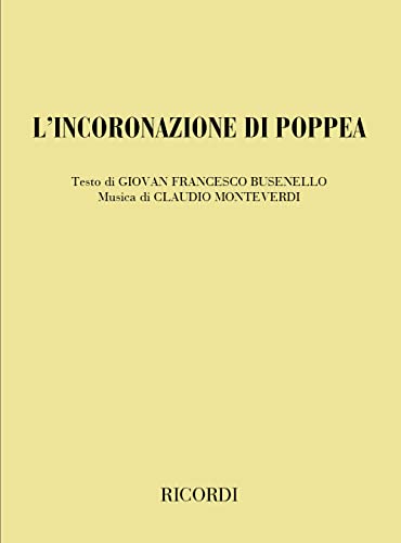 9788875924072: L'incoronazione di Poppea. Opera in 3 atti. Musica di C. Monteverdi