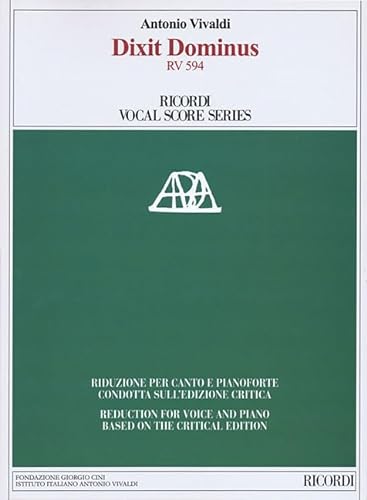 Beispielbild fr Dixit Dominus RV 594: Ricordi Vocal Score Series (Ricordi Opera Vocal Score) zum Verkauf von Kennys Bookshop and Art Galleries Ltd.