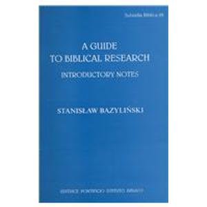 9788876536304: Guide to Biblical Research: Introductory Notes (Subsidia Biblica)