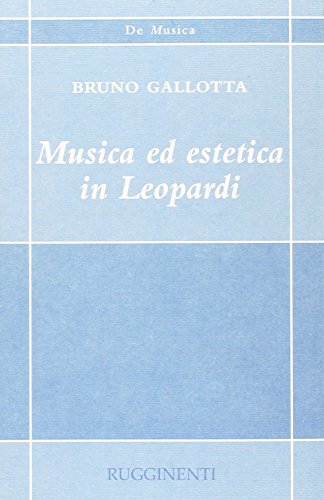 9788876651274: Musica ed estetica in Leopardi