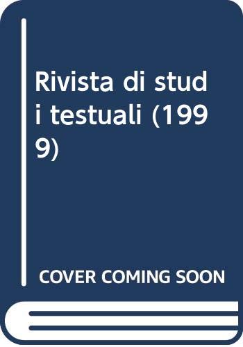 9788876944611: Rivista di studi testuali (1999) (Vol. 1)