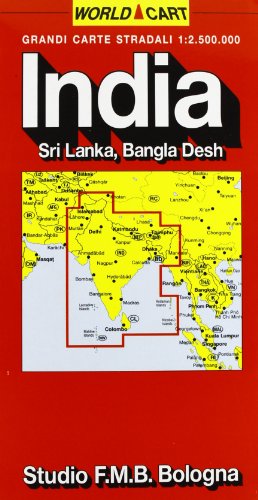 India. Sri Lanka. Bangladesh 1:2.500.000