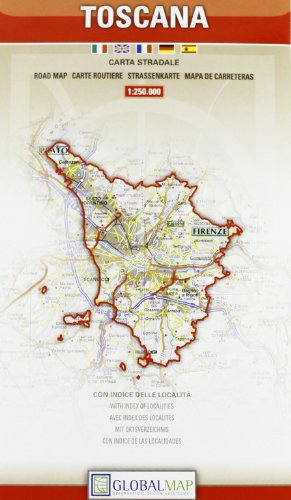Imagen de archivo de Tuscany Toscana, Regional Road Map - 1:250,000 (English, Spanish, French, Italian and German Edition) a la venta por HPB-Diamond