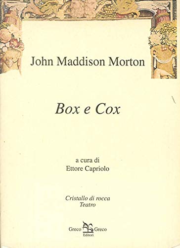 Imagen de archivo de Box e cox a la venta por libreriauniversitaria.it