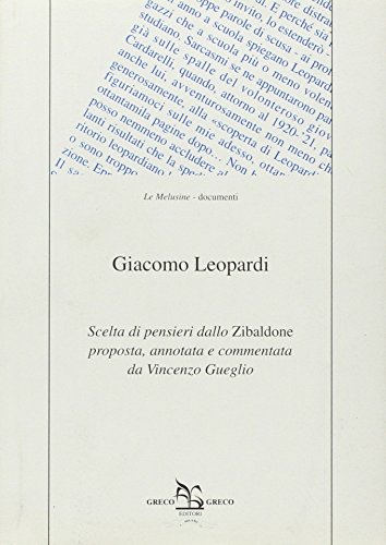 Teoria del piacere: Noia, essere, nulla (Melusine) (Italian Edition) (9788879801676) by Leopardi, Giacomo