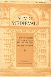 Studi medievali: Serie Terza. Anno XXXVIIIA - Fasc. I 1997