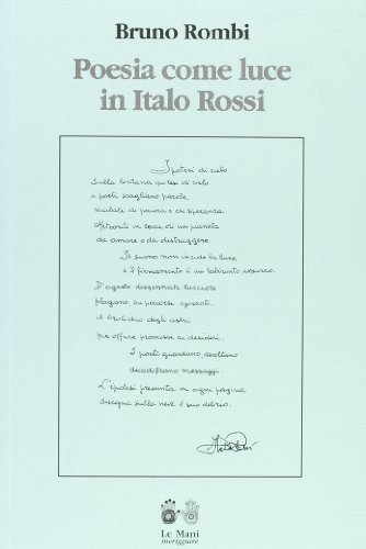 9788880121695: Poesia come luce in Italo Rossi