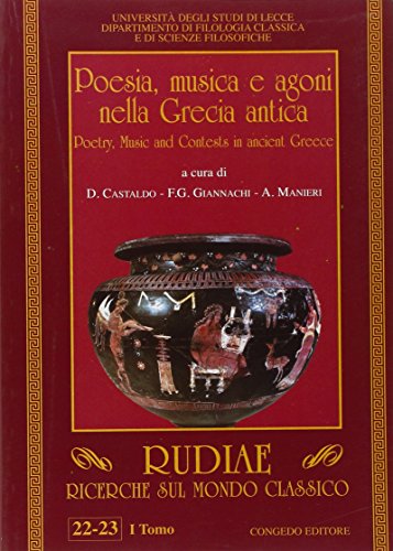 9788880869634: Poesia, musica e agoni nella Grecia antica. Ediz. italiana e inglese vol. 1