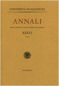 9788881473786: Annali della Facolt di lettere e filosofia dell'Universit di Macerata (Vol. 36) (Univ. Macerata-Fac. lettere e filosofia)