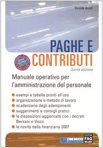 Beispielbild fr Paghe e contributi. Manuale operativo per l'amministrazione del personale zum Verkauf von medimops