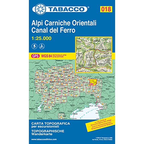 Beispielbild fr Alpi Carniche Orientali, Danal del Ferro: Wanderkarte Tabacco 018. 1:25000 zum Verkauf von medimops