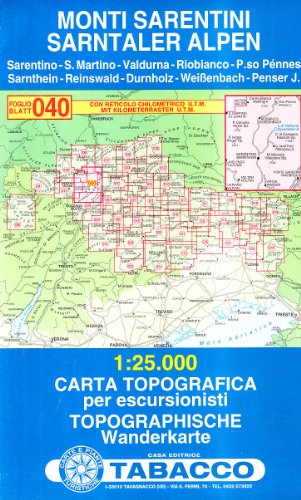 9788883150548: Monti Sarentini 1:25.000: 040 (Carte topografiche per escursionisti)