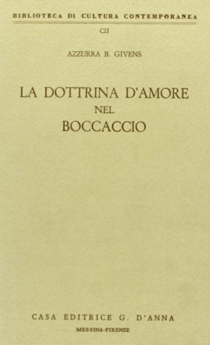 9788883211119: La dottrina d'amore nel Boccaccio (Biblioteca di cultura contemporanea)