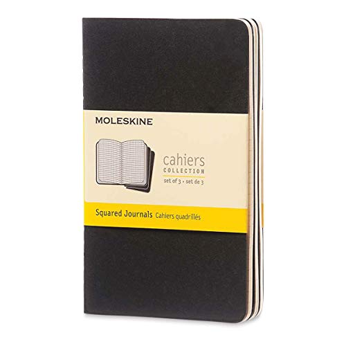 Stock image for Moleskine Cahier Journal, Ensemble de 3 Carnets avec Pages Quadrilles, Couverture en Carton et Couture Coton Visible, Format 9 x 14 cm, 64 Pages, Couleur Noir for sale by Books Unplugged