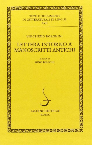 Beispielbild fr Lettera intorno a' manoscritti antichi . zum Verkauf von Ganymed - Wissenschaftliches Antiquariat