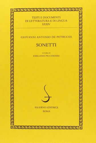 9788884028174: Sonetti (Testi e documenti di letteratura e lingua)