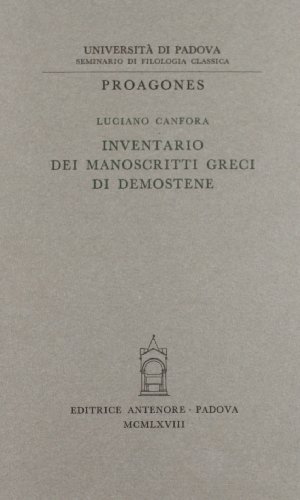 Stock image for Inventario dei manoscritti greci di Demostene . for sale by Ganymed - Wissenschaftliches Antiquariat