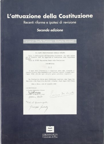 Imagen de archivo de L'attuazione della Costituzione. Recenti riforme e ipotesi di revisione. a la venta por FIRENZELIBRI SRL