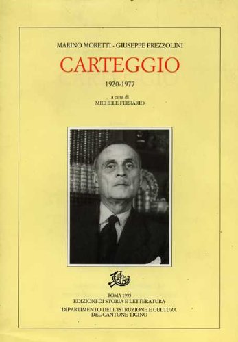 9788884984326: Carteggio (1920-1977)