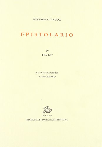 Beispielbild fr Epistolario. Vol.IV: 1756-1757. zum Verkauf von FIRENZELIBRI SRL