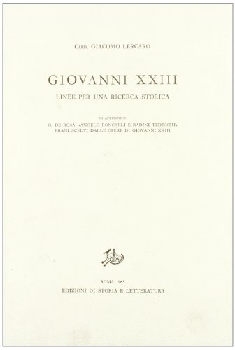 9788884986009: Giovanni XXIII. Linee per una ricerca storica
