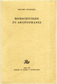 Beobachtungen zu Aristophanes (9788884986993) by Fraenkel, Eduard