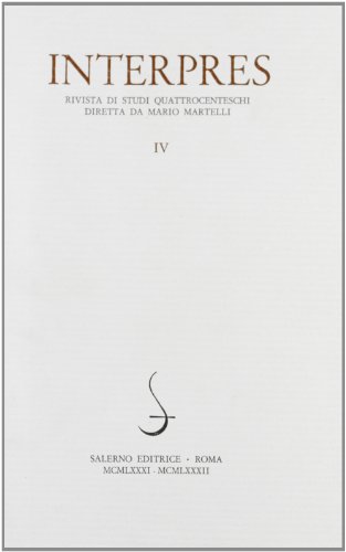 9788885026582: Interpres. Rivista di studi quattrocenteschi (1981-82) (Vol. 4)