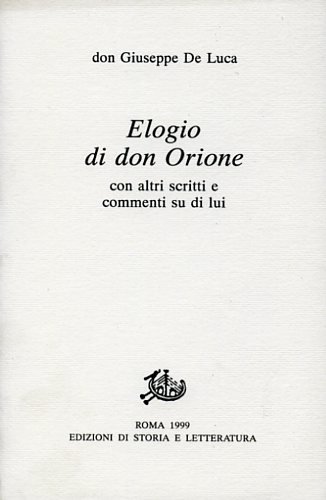 9788887114461: Elogio di don Orione con altri scritti e commenti su di lui (Giuseppe De Luca)