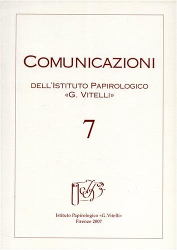 Beispielbild fr Comunicazioni dell'Istituto Papirologico 'G. Vitelli' 7. zum Verkauf von Scrinium Classical Antiquity