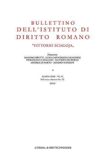 Beispielbild fr Bullettino dellistituto di Diritto Romano 'Vittorio Scialoja zum Verkauf von ISD LLC