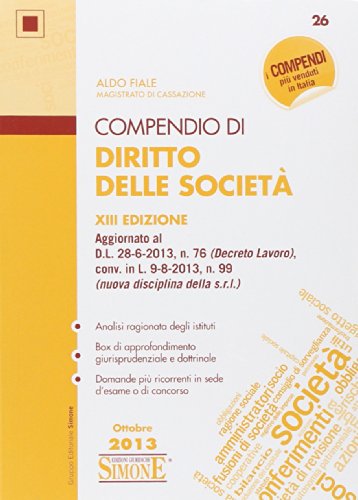 Beispielbild fr Compendio di diritto delle societ zum Verkauf von medimops
