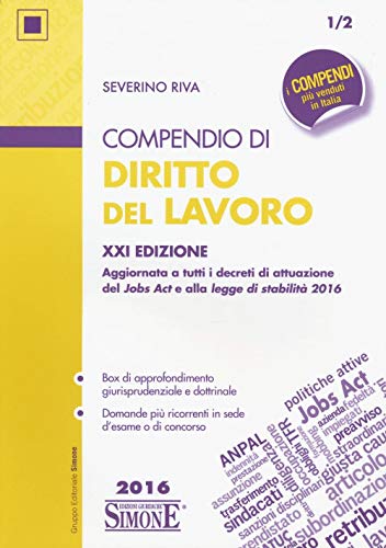 9788891409539: Compendio di diritto del lavoro