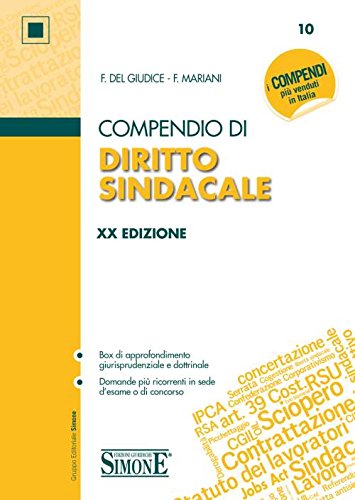 Beispielbild fr Compendio di diritto sindacale Del Giudice, Federico and Mariani, Federico zum Verkauf von Copernicolibri