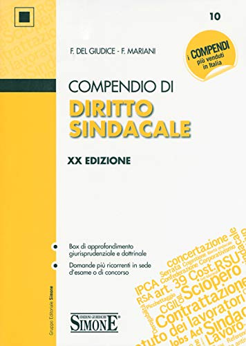 9788891415622: Compendio di diritto sindacale