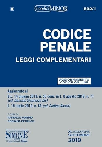Imagen de archivo de Codice penale e leggi complementari. Ediz. minor Marino, R. and Petrucci, R. a la venta por Copernicolibri