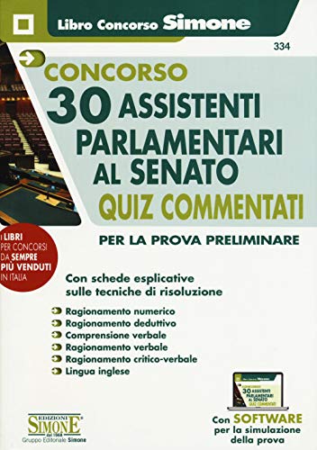 9788891423122: Concorso 30 Assistenti Parlamentari al Senato - Quiz Commentati