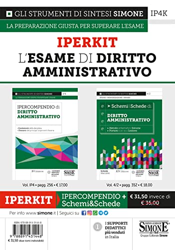 9788891431448: Iperkit esame di diritto amministrativo: Ipercompendio diritto amministrativo-Schemi & schede di diritto amministrativo