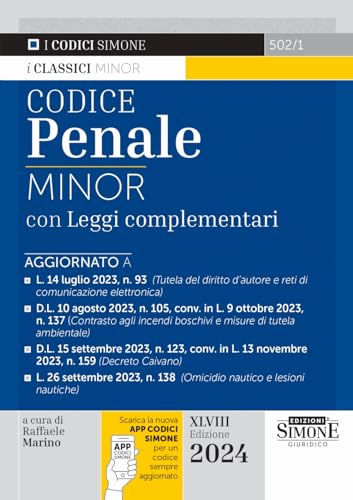 Imagen de archivo de Codice penale. Leggi complementari. Con aggiornamento online (I Codici Simone minor) a la venta por libreriauniversitaria.it