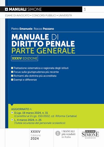 9788891438935: Manuale di Diritto Penale Parte Generale (Manuali)