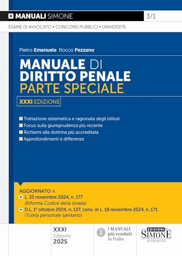 9788891441942: Manuale di diritto penale. Parte speciale. Nuova ediz. (Manuali)