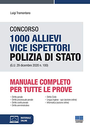 Beispielbild fr Concorso 1000 Allievi Vice Ispettori Polizia Di Stato (G.U. 29 Dicembre 2020 N. 100). Manuale Completo Per Tutte Le Prove. Con Espansione Online zum Verkauf von medimops