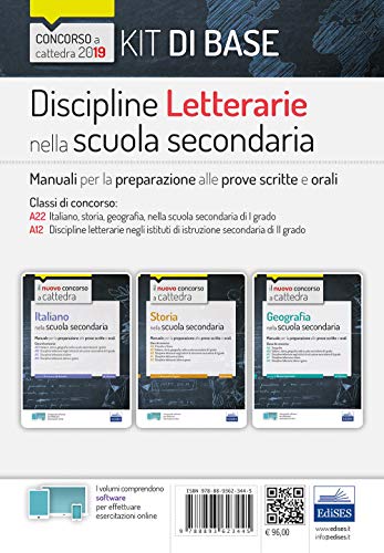 9788893623445: Concorso a cattedra Kit Discipline letterarie nella scuola secondaria - Manuali per le prove scritte e orali del concorso a cattedra classi A22, A12