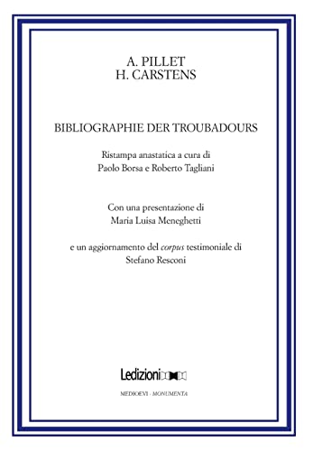 9788895994642: Bibliographie der troubadours (Medioevi. Monumenta)