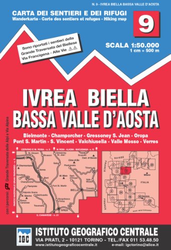 9788896455098: IGC Italien 1 : 50 000 Wanderkarte 9 Val d'Aosta